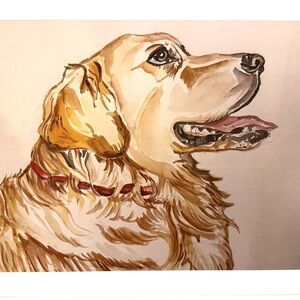Golden Retriever Dog Portrait Art Print